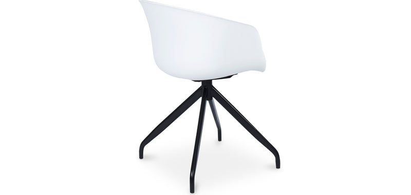 Chaise de bureau tapissée avec accoudoirs - Chaise de bureau noire et blanche - Jodie