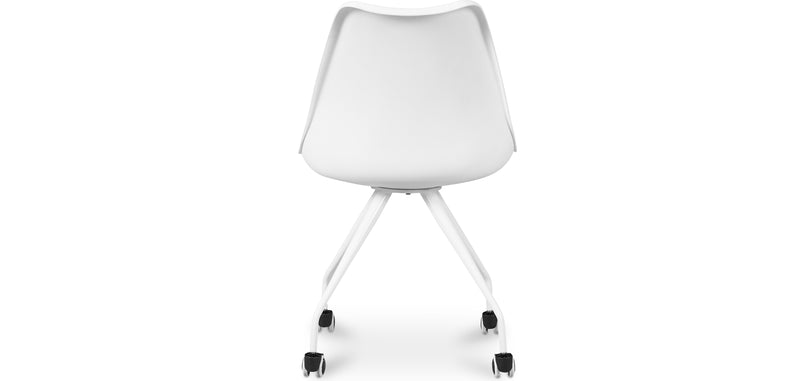 Chaise de bureau à roulettes - Chaise de bureau blanche - Canva