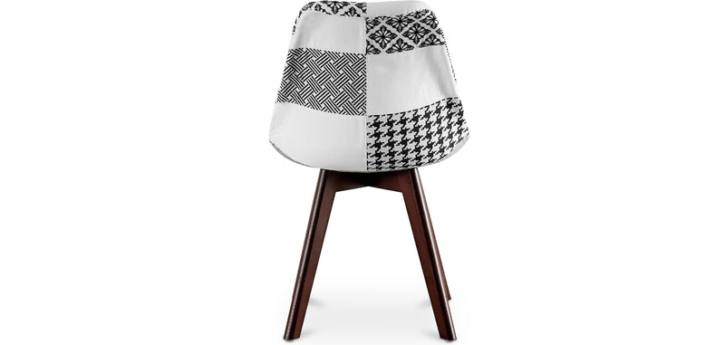 Dining chair - upholstered in black and white patchwork - New edition - Sam