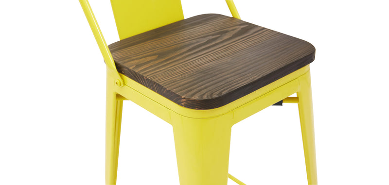 Barstol - Industriell design - Tre og stål - 60cm - Ny utgave - Stylix