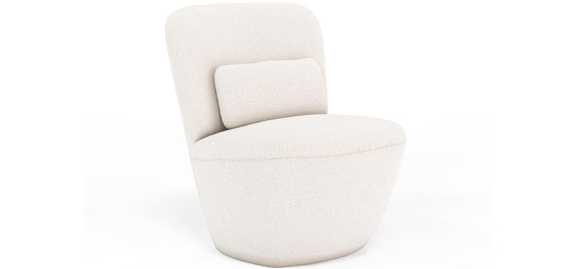 Design fauteuil in nep bont met lusjes bekleed - witte lusjes - Carla