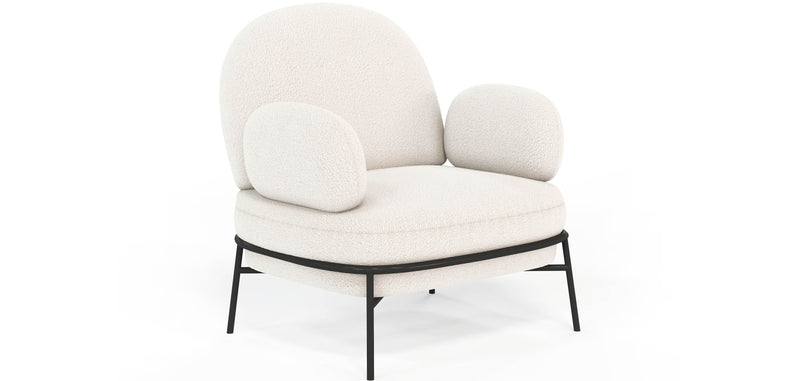 Designer Armchair - Upholstered in Bouclé Fabric - Alia