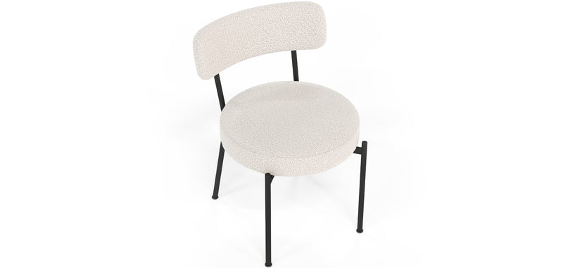 Chaise de salle à manger - Revêtue de tissu bouclé - Raga