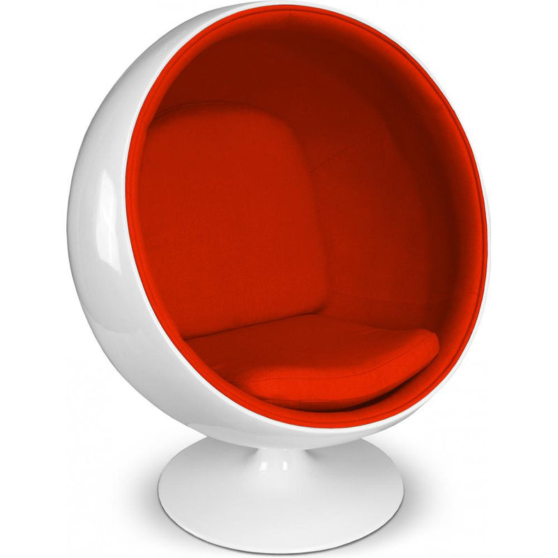 Fauteuil design boule - Tissu rembourré - Batton