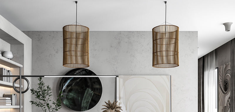 Lampe de plafond en rotin - Lampe suspendue de stile Boho Bali - An