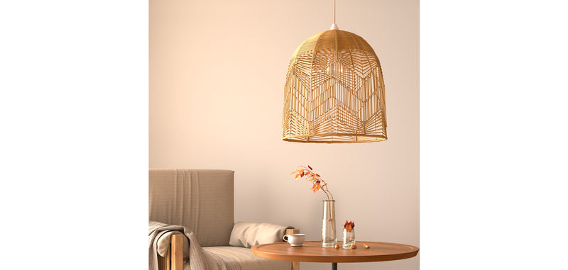 Lampa sufitowa z rattanu - Lampa wisząca w stylu Boho Bali - Bu