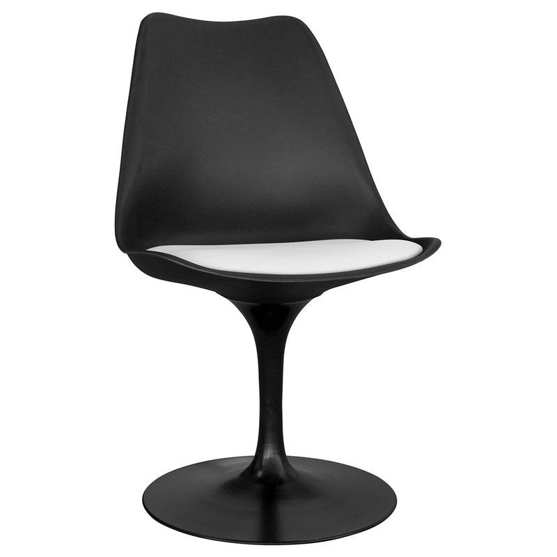 Chaise de salle à manger - Chaise pivotante noire - Tulip