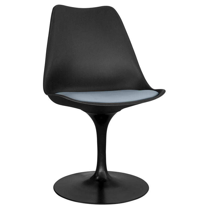 Chaise de salle à manger - Chaise pivotante noire - Tulip