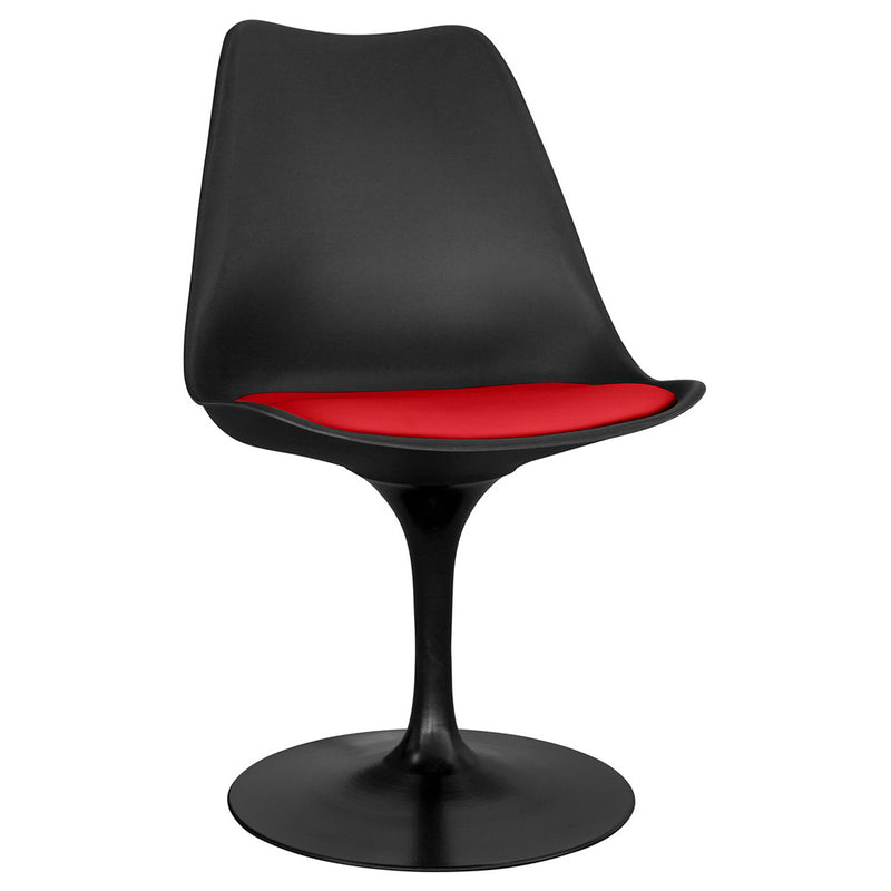 Chaise de salle à manger - Chaise pivotante noire - Tulip