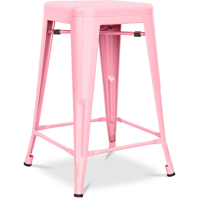 Industrialny stołek barowy - matowa stal - 60cm - Stylix