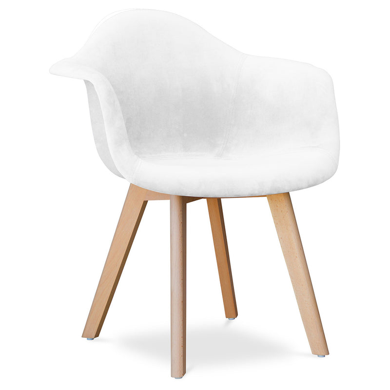 Dining chair with armrests - Upholstered in velvet - Dawick
