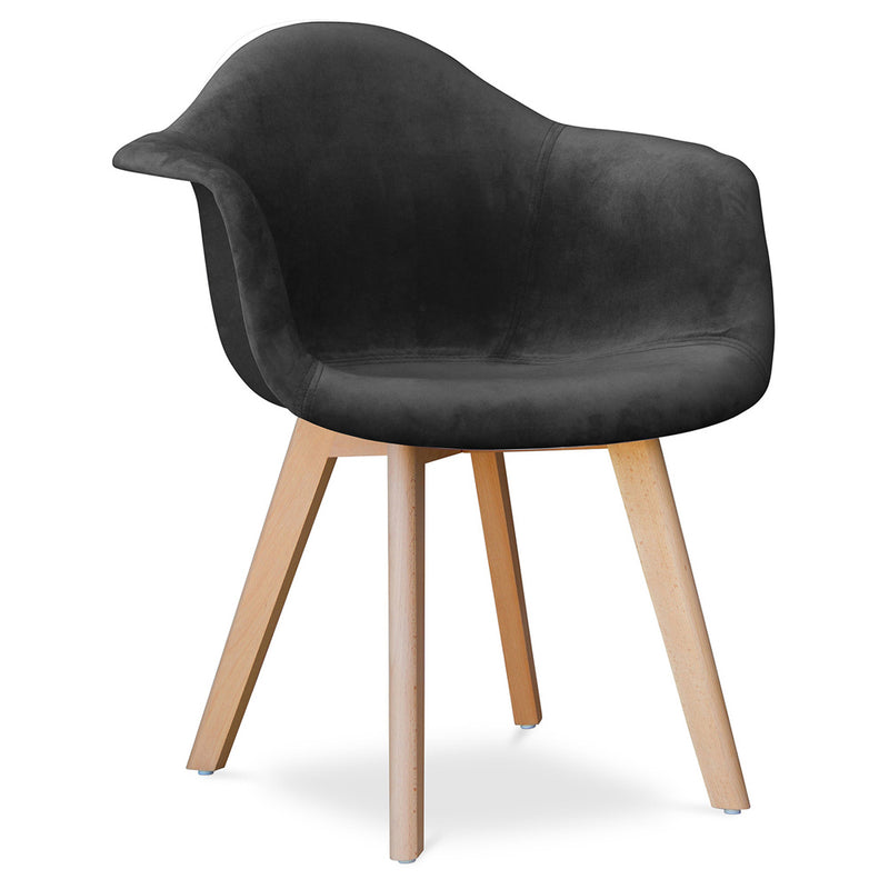 Dining chair with armrests - Upholstered in velvet - Dawick