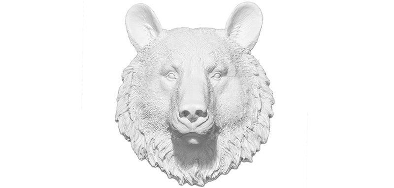 Wall Decoration - White Bear Head - Uka