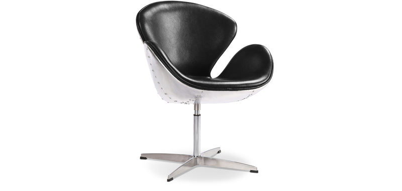 Fauteuil avec accoudoirs - Style aviateur - Revêtu de cuir - Via