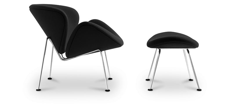 Design Armchair with Footrest - Upholstery - Chunk