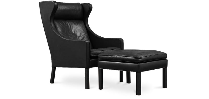 Armchair with Footrest - Faux Leather Upholstery - Micah