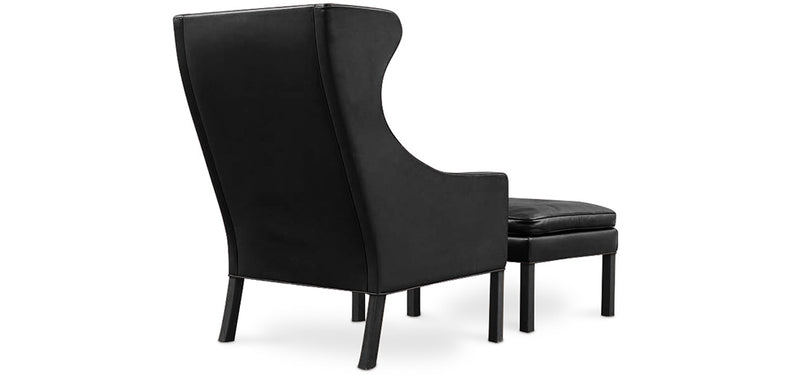 Armchair with Footrest - Faux Leather Upholstery - Micah