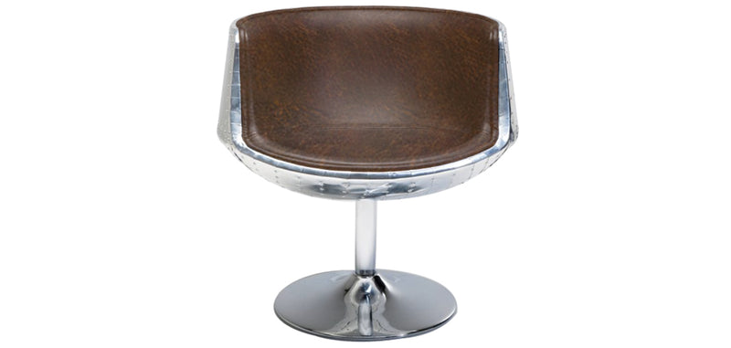 Chaise longue - Cadeira design - Similicouro e metal - Cognac
