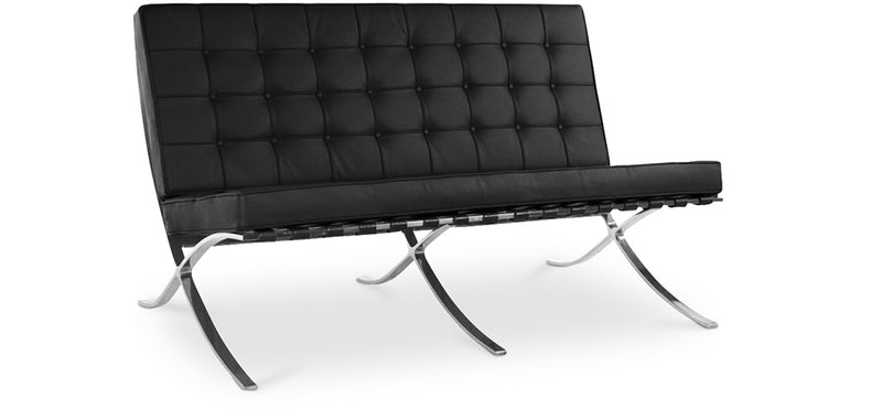 Faux Leather Upholstered Sofa - 2 Seats - Town