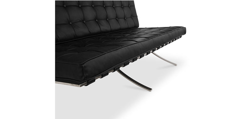 Faux Leather Upholstered Sofa - 2 Seats - Town