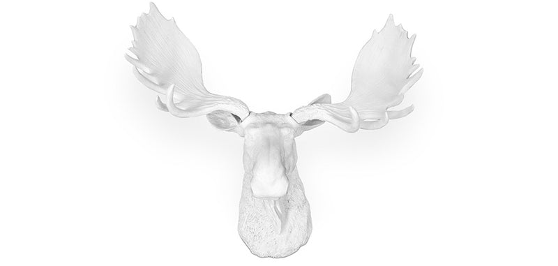 Wall Decoration - White Elk Head - Uka
