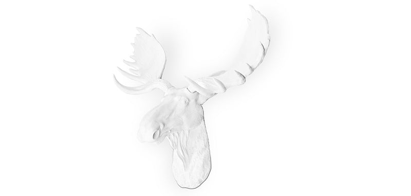 Wall Decoration - White Elk Head - Uka