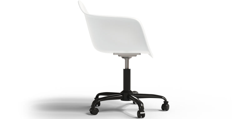 Chaise de bureau avec accoudoirs - Chaise de bureau avec roulettes - Structure noire Weston