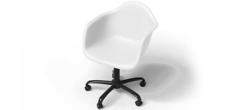 Chaise de bureau avec accoudoirs - Chaise de bureau avec roulettes - Structure noire Weston
