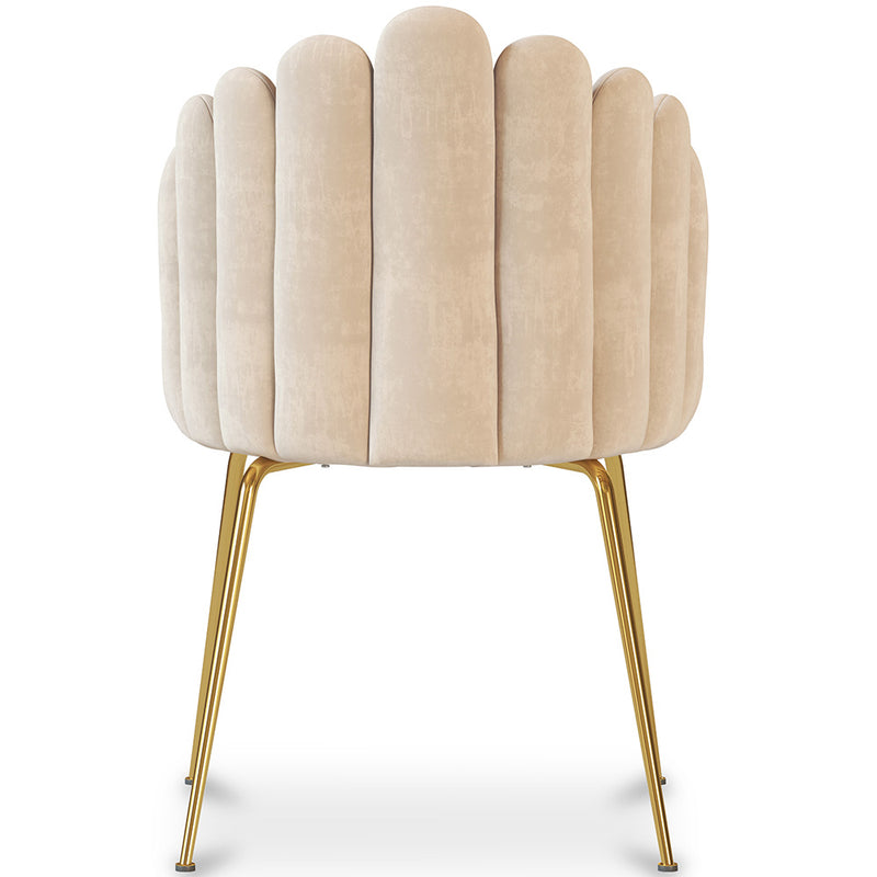 Dining Chair Shell Glam design in Velvet - Golden Legs - Shell - gallery 8