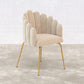 Dining Chair Shell Glam design in Velvet - Golden Legs - Shell - gallery 4