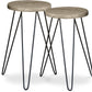 Set of 2 side tables - Industrial design - Wood and metal - Hairpin