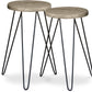 Set of 2 Side Tables - Industrial Design - Wood and Metal - Hairpin - gallery 1