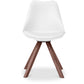 Cadeira de sala de jantar Denisse, estilo escandinavo, design premium, pernas escuras, com almofada