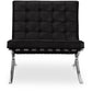 Design Armchair with Footrest - Faux Leather Upholstery - Town