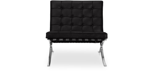 Design Armchair with Footrest - Faux Leather Upholstery - Town