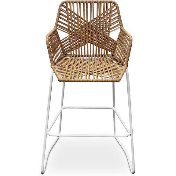 Rattan Boho Bali Design Stool - 75cm - Tale - gallery 1
