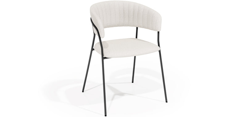 Chaise de salle à manger - Revêtue de tissu Bouclé - Gruna