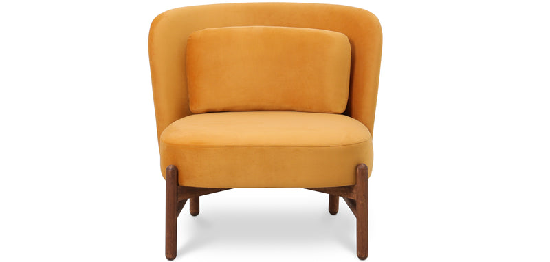 Fauteuil rembourré en velours et bois - Brina