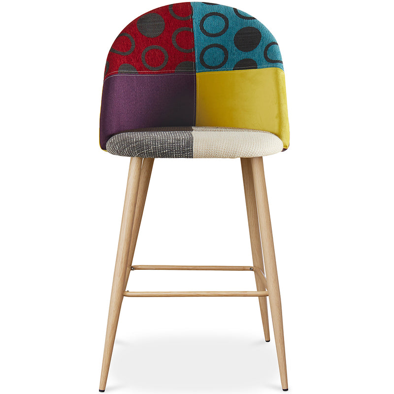 Tabouret Rembourré en Patchwork - Style Scandinave - 63cm  - Evelyne