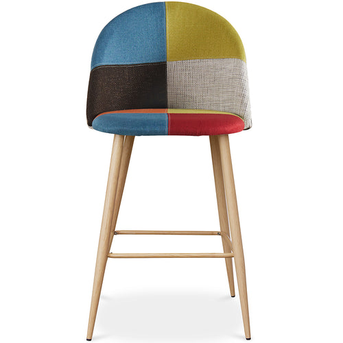 Tabouret Rembourré en Patchwork - Style Scandinave - 63cm - Evelyne