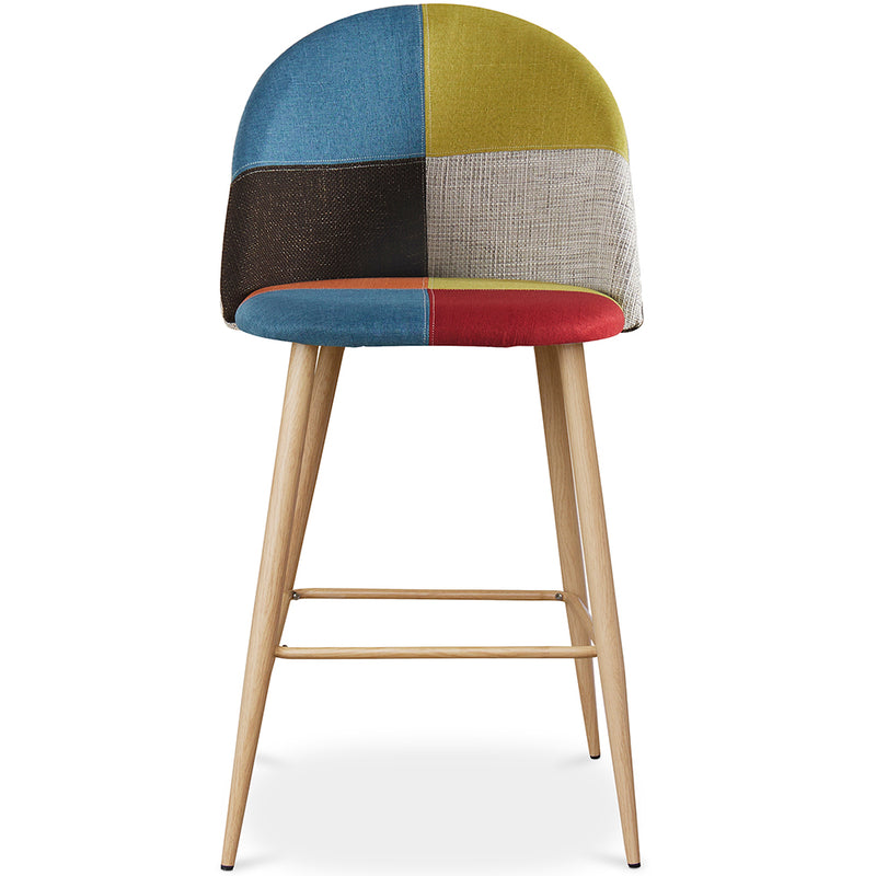 Tabouret Rembourré en Patchwork - Style Scandinave - 63cm - Evelyne