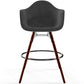 Velvet Bar Stool - Scandinavian Design and Dark Wood Legs - Nordika