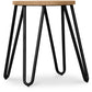 Okrągły stołek barowy - industrialny design - drewno i stal - 44cm - Hairpin