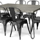 Dining Table Set - Industrial Design 150cm + Set of 6 Dining Chairs - Industrial Design - Hairpin Stylix