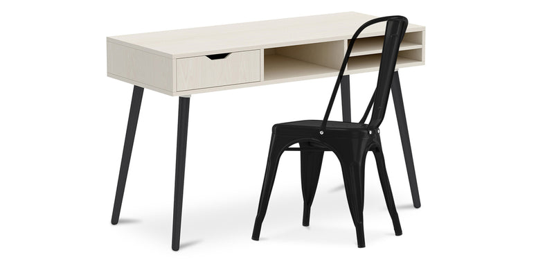 Bureau en Bois - Design Scandinave - Beckett + Chaise de Salle à Manger - Stylix