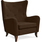 Cadeirão de design vintage Katrine com capitoné - Tecido