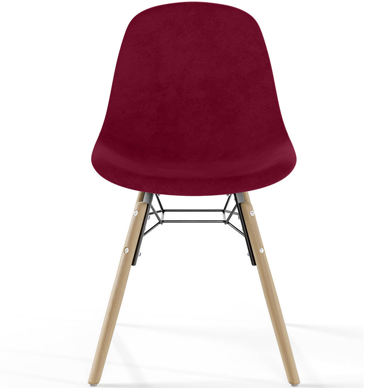 Velvet Dining Chair - Scandinavian Design and Wooden Legs - Skögur