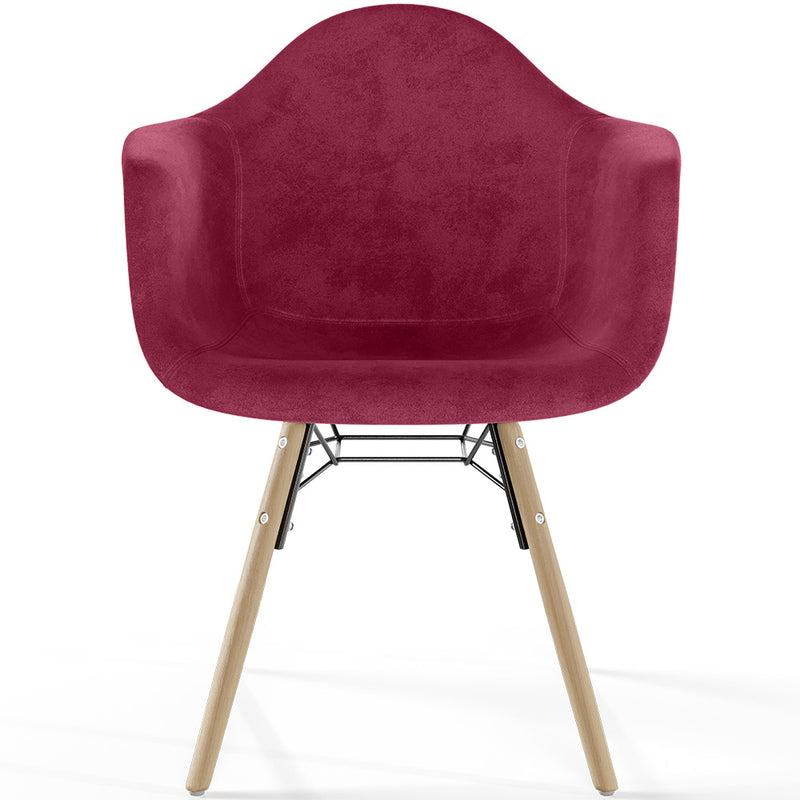 Velvet Dining Chair - Scandinavian Design and Wooden Legs - Nordika