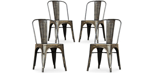 Pack de 4 chaises de salle à manger - Design industriel - Nouvelle édition - Stylix