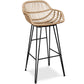 Taboret barowy z rattanu z podłokietnikami - Styl Boho Bali - 75cm - Many